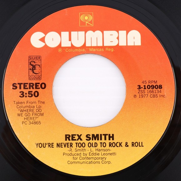 Rex Smith, You Take My Breath Away/You're Never Too Old to Roll 45 rpm 7" Record - Picture 3 of 7